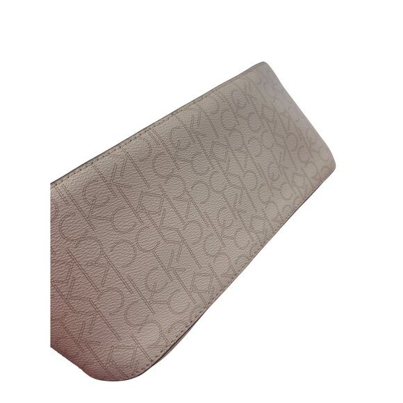 Calvin Klein Signature Logo Round Satchel Handbag Purse Bag Crossbody Zip Top - Picture 7 of 11